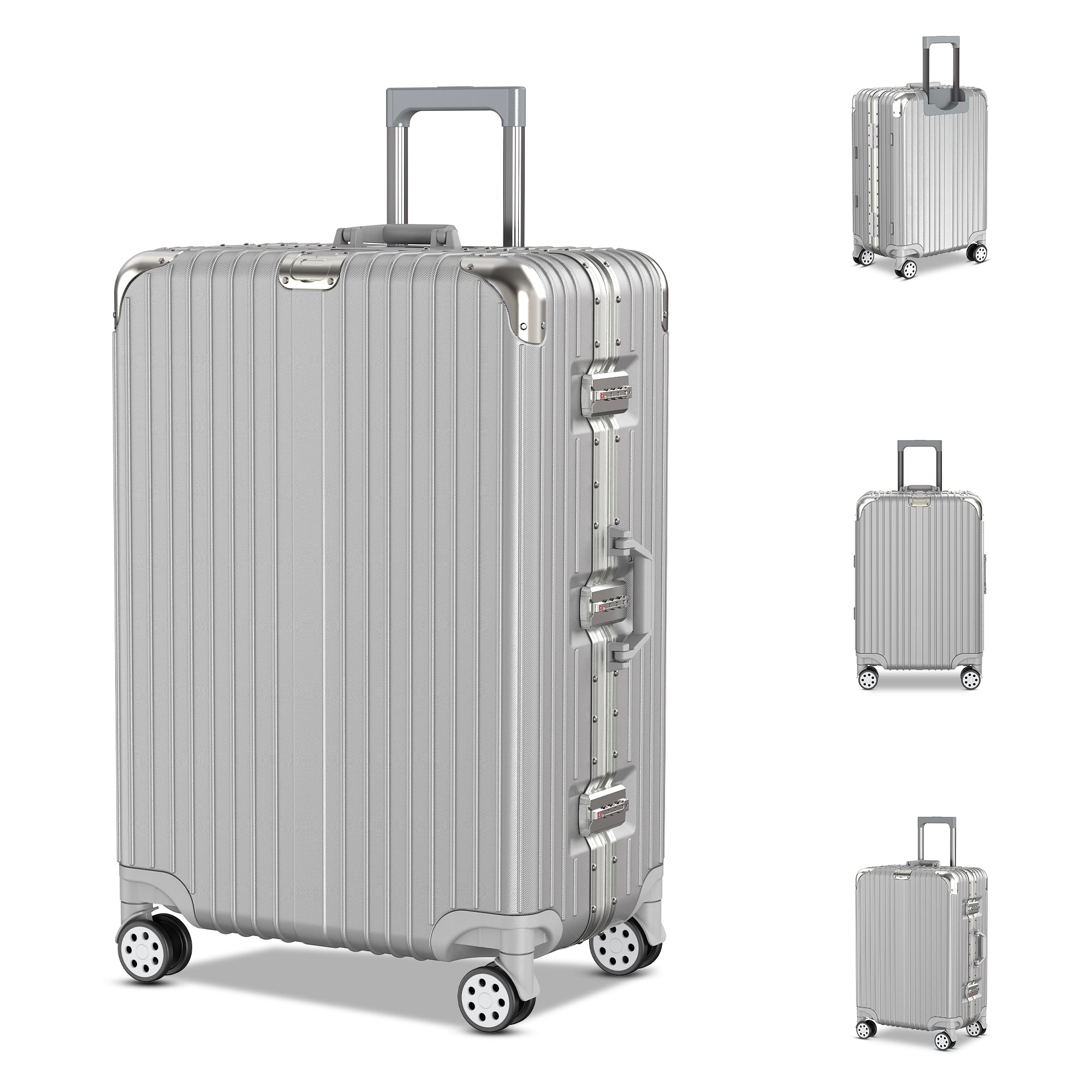 Voyagoux® AEON - Aluminum Travel Case - Silver | 114L, Large (L)