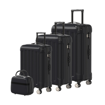 VOYAGOUX - Durable 4 Piece ABS Travel Suitcase Set - Black - L / M / S / XS