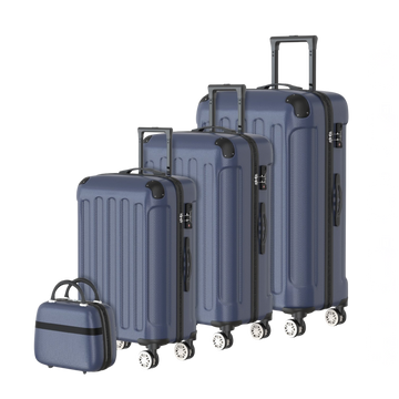 VOYAGOUX - Durable 4-Piece ABS Travel Suitcase Set - Dark Blue - L / M / S / XS