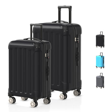 VOYAGOUX - Durable ABS Travel Suitcase Set 2 Pieces - Black - S / L