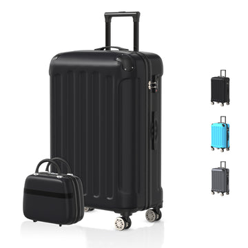 VOYAGOUX - Durable ABS Travel Suitcase Set 2 Pieces - Black - XS / L