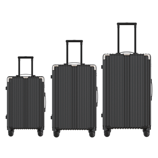 VOYAGOUX - CLASSIC - 3-piece Durable Travel Suitcase Set - Black - S / M / L