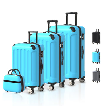 VOYAGOUX - Durable 4 Piece ABS Travel Suitcase Set - Light Blue - L / M / S / XS