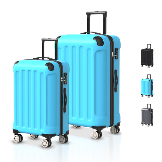 VOYAGOUX - Durable ABS Travel Suitcase Set 2 Pieces - Light Blue - S / L