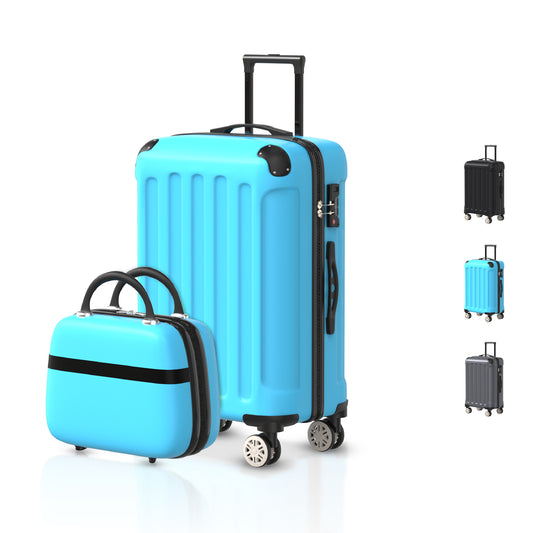 VOYAGOUX - Durable ABS Travel Suitcase Set 2 Pieces - Light Blue - XS / S