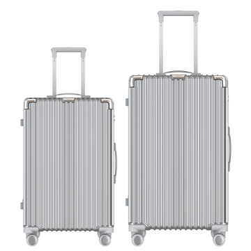 VOYAGOUX - CLASSIC - Sustainable Travel Suitcase Set 2 pieces - Silver - M / L