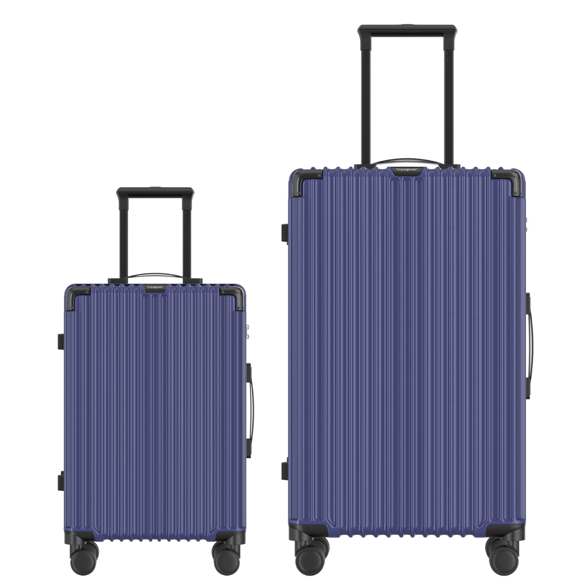 Voyagoux® CLASSIC - 2-delige Duurzame Reiskoffer Set - Donkerblauw | S / L