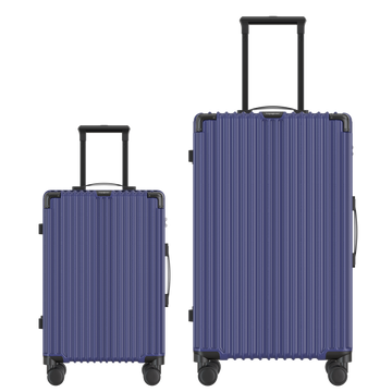 Voyagoux® CLASSIC - 2-delige Duurzame Reiskoffer Set - Donkerblauw | S / L