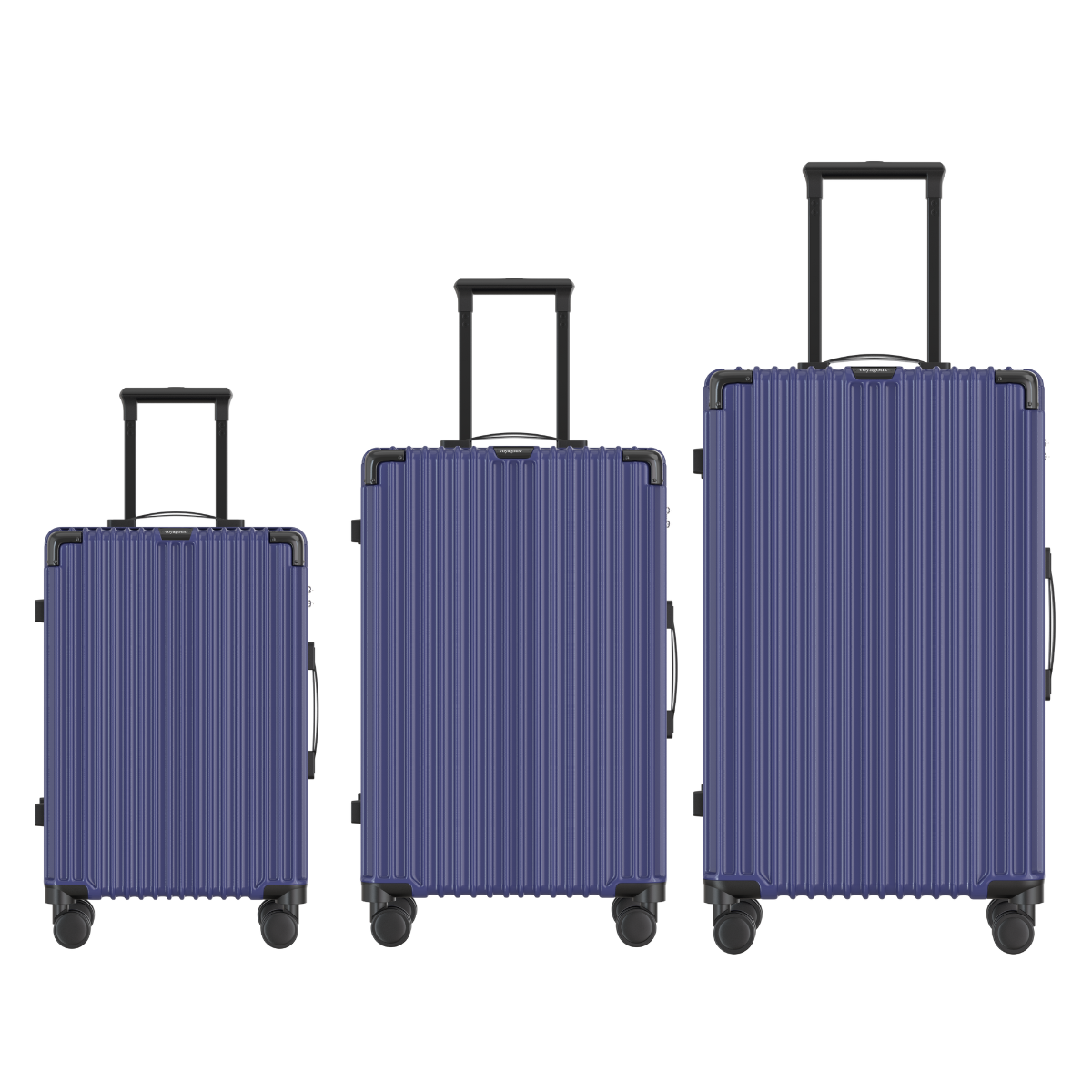 VOYAGOUX - CLASSIC - 3-piece Sustainable Travel Suitcase Set - Dark Blue - S / M / L