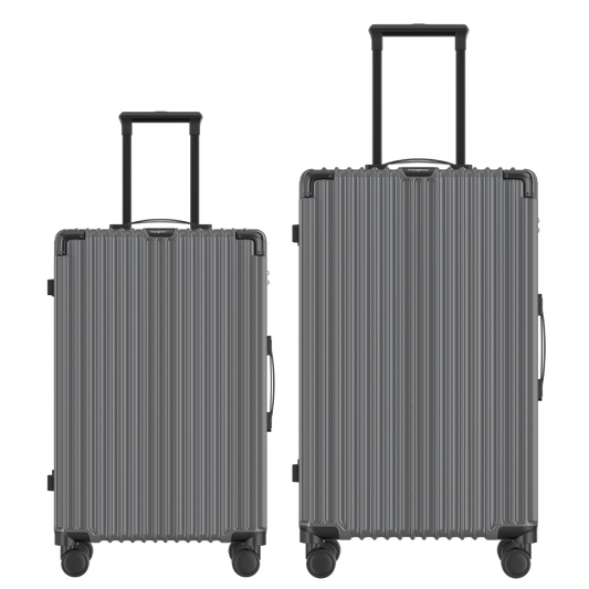 VOYAGOUX - CLASSIC - 2-piece Sustainable Travel Suitcase Set - Dark Gray - M / L 