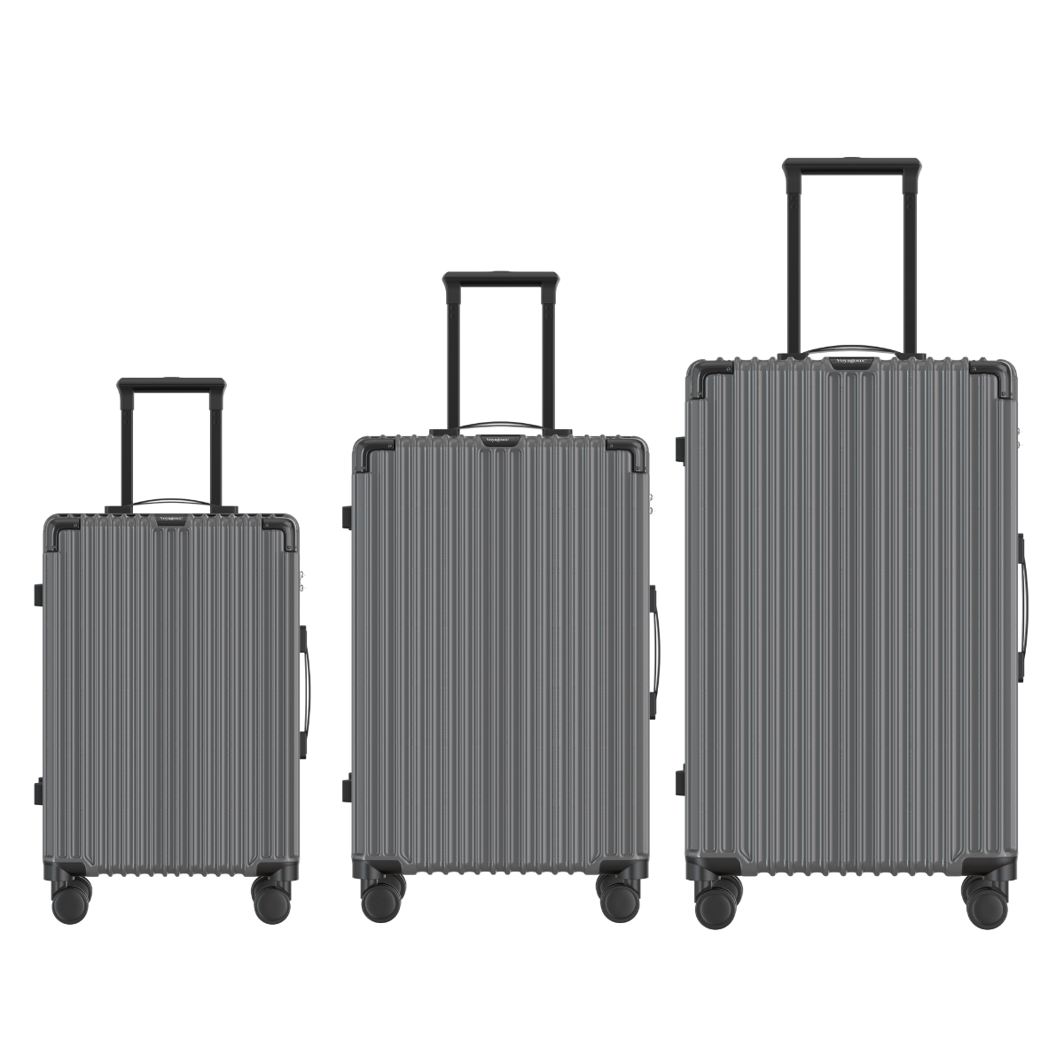 VOYAGOUX - CLASSIC - 3-piece Durable Travel Suitcase Set - Dark Gray - S / M / L 