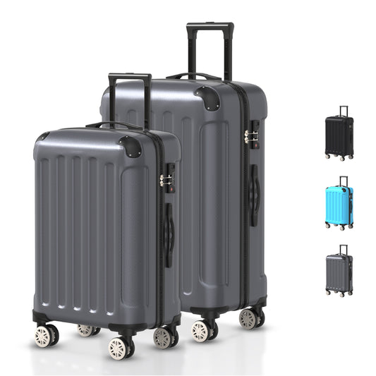 VOYAGOUX - Durable ABS Travel Suitcase Set 2 pieces - Dark Gray - S / M