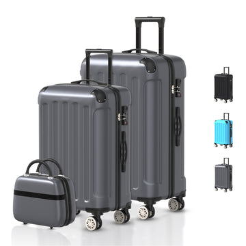 VOYAGOUX - 3-Piece Durable ABS Travel Suitcase Set - Dark Gray - XS / S / M