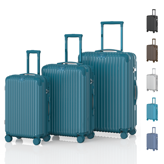 Voyagoux® ESSENTIALS - 3-piece Stylish Travel Suitcase Set - Light Blue | S/M/L 