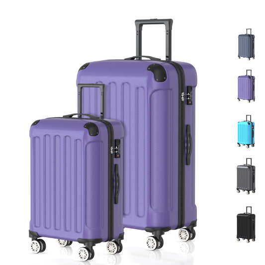 VOYAGOUX - Durable ABS Travel Suitcase Set 2 pieces - Purple - S / L