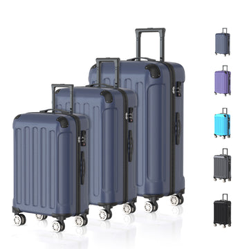 VOYAGOUX - 3-Piece Durable ABS Travel Suitcase Set - Dark Blue - L / M / S