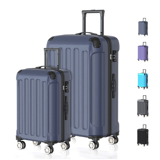 VOYAGOUX - Durable ABS Travel Suitcase Set 2 pieces - Dark Blue - S / L