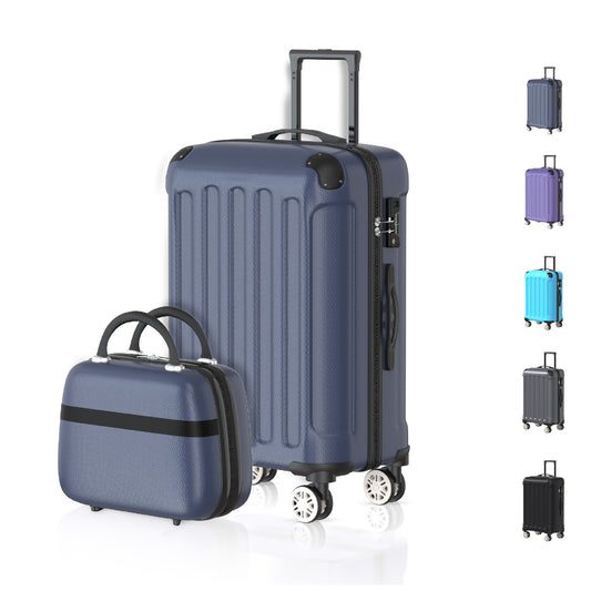 VOYAGOUX - Durable ABS Travel Suitcase Set 2 pieces - Dark Blue - XS / S