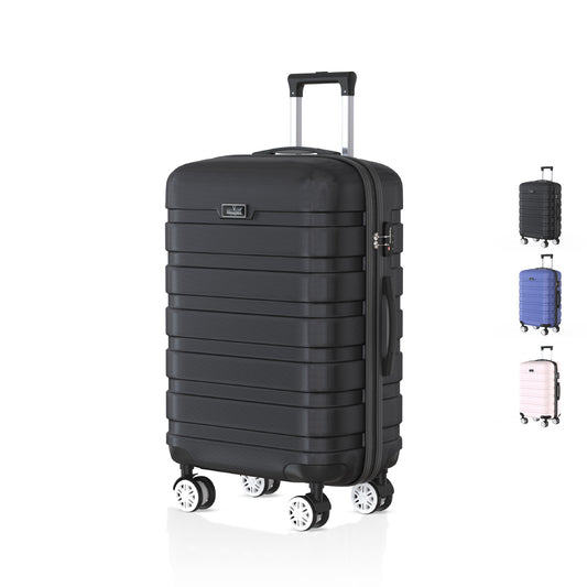 Voyagoux® REVELATION - Reiskoffer Medium - 71L - Koffers - Reiskoffer met wielen -Zwart - TSA Slot