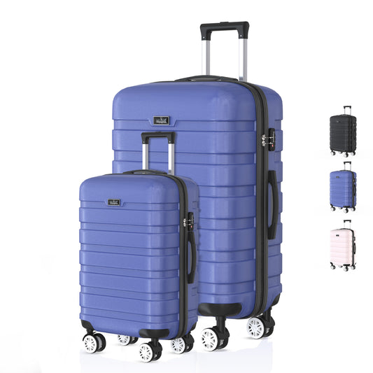 Voyagoux® REVELATION - Reiskoffer set S/L - Koffers - 2 stuks - Reiskoffer met wielen -Blauw - TSA Slot