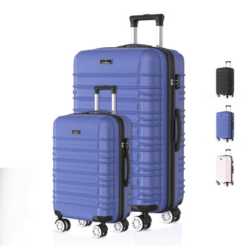 Voyagoux® AVALON - Travel suitcase set S/L - Suitcases - 2 pieces - Travel suitcase with wheels - Blue -TSA Lock 