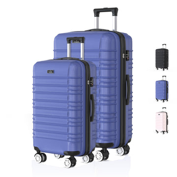 Voyagoux® AVALON - Reiskoffer set M/L - Koffers - 2 stuks - Reiskoffer met wielen - Blauw -TSA Slot