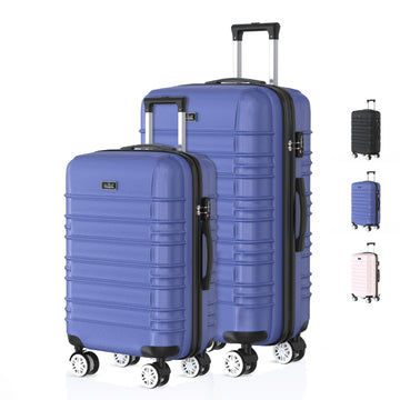 Voyagoux® AVALON - Reiskoffer set S/M - Koffers - 2 stuks - Reiskoffer met wielen - Blauw- TSA Slot