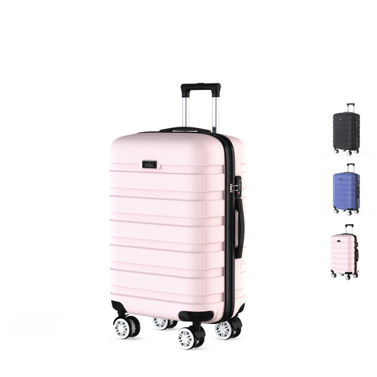 Voyagoux® REVELATION - Reiskoffer Large - 113L - Koffers - Reiskoffer met wielen -Lichtroze - TSA Slot