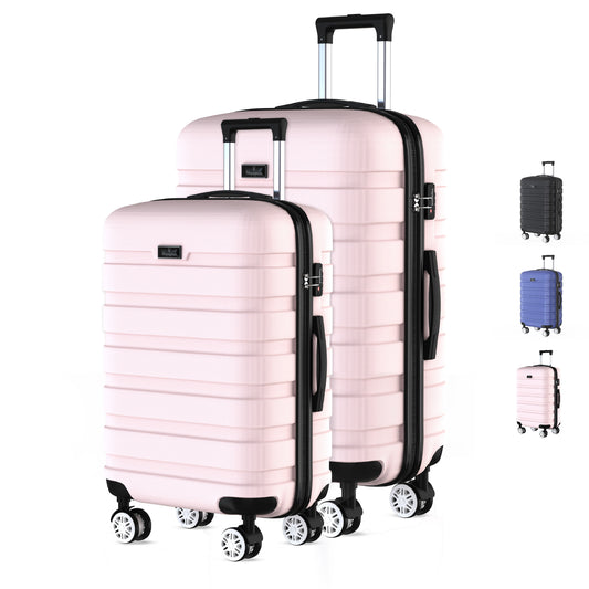 Voyagoux® REVELATION - Travel suitcase set M/L - Suitcases - 2 pieces - Travel suitcase with wheels -Light pink - TSA Lock 