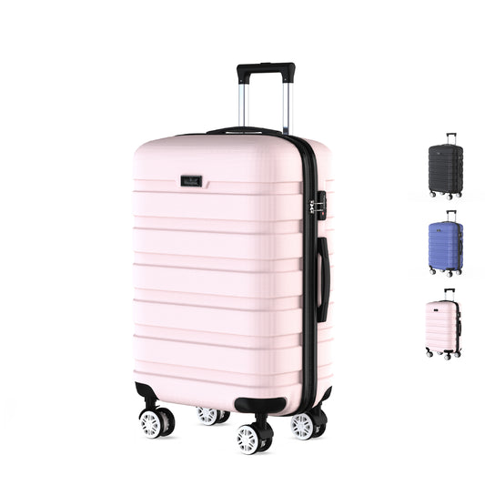 Voyagoux® REVELATION - Reiskoffer Medium - 71L - Koffers - Reiskoffer met wielen -Lichtroze - TSA Slot