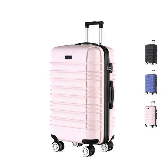 Voyagoux® AVALON - Reiskoffer Medium - 71L - Koffers - Reiskoffer met wielen - Lichtroze- TSA Slot