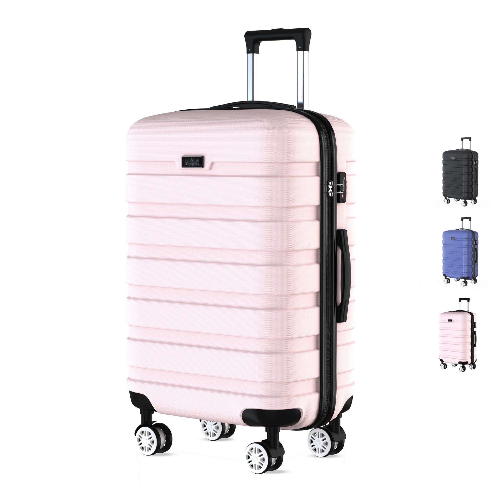 Voyagoux® REVELATION - Hand luggage Travel suitcase - 39L - Suitcases - Travel suitcase with wheels -Light pink - TSA Lock 