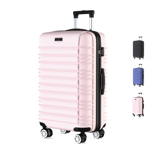 Voyagoux® AVALON - Travel suitcase Large - 113L - Suitcases - Travel suitcase with wheels - Light pink -TSA Lock 