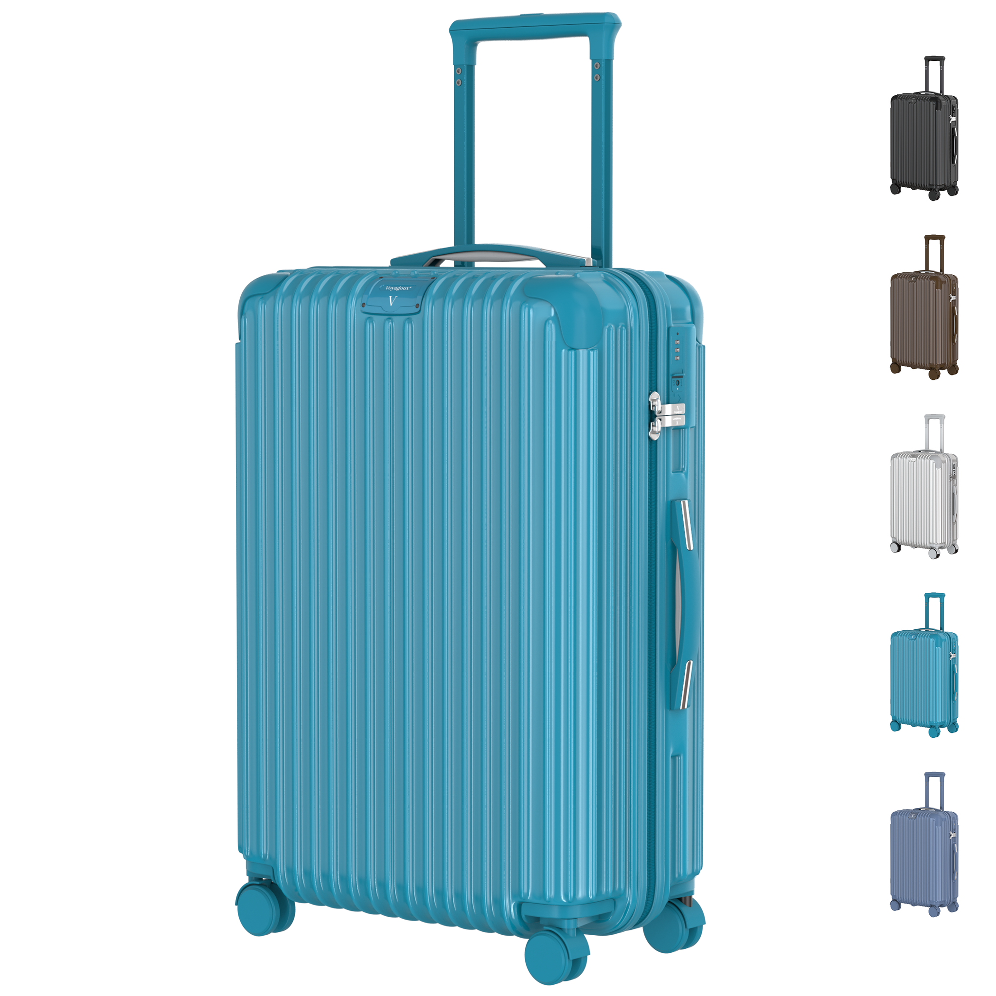 Voyagoux® ESSENTIALS - Stylish Travel Suitcase - Light Blue | 116L, Large (L) 