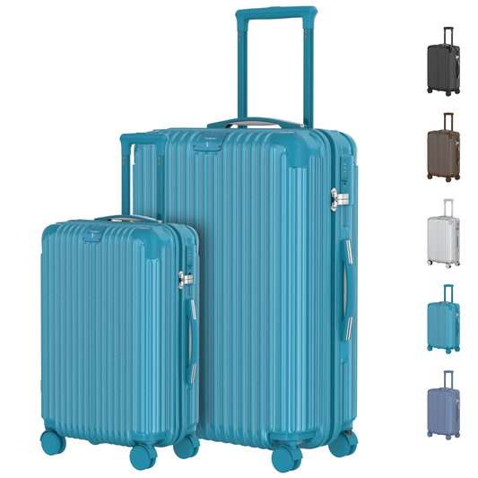 Voyagoux® ESSENTIALS - 2-piece Stylish Travel Suitcase Set - Light Blue | S/L 