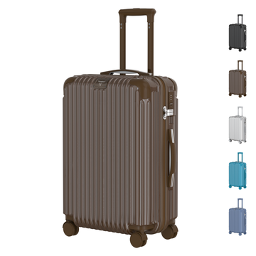 Voyagoux® ESSENTIALS - Stijlvolle Reiskoffer - Donkerbruin | 72L, Medium (M)