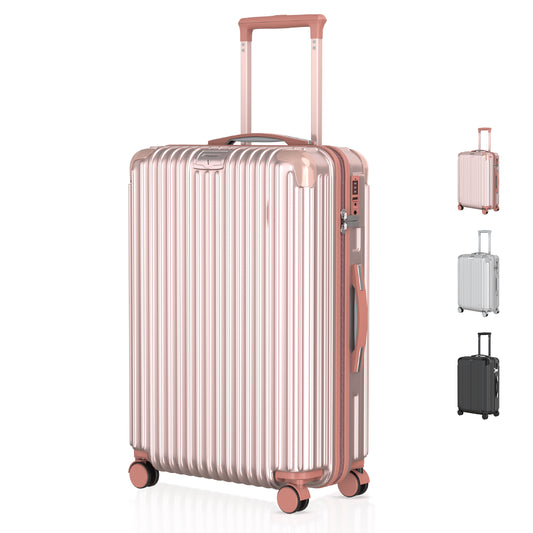 Voyagoux® ESSENTIALS - Sustainable Travel Suitcase - Rose Gold - 116L, Large (L)