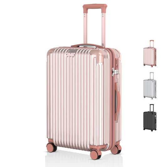 Voyagoux® ESSENTIALS - Sustainable Travel Suitcase - Rose Gold - 72L, Medium (M)