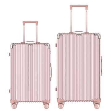 Voyagoux® CLASSIC - 2-delige Duurzame Reiskoffer Set - Rose Gold | M / L