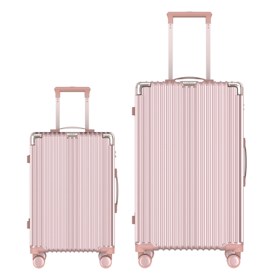 Voyagoux CLASSIC 2 Piece Sustainable Suitcase Set Rose Gold S L