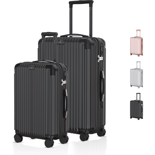 Voyagoux® ESSENTIALS - Sustainable Travel Suitcase Set 2 pieces - Black - S / L