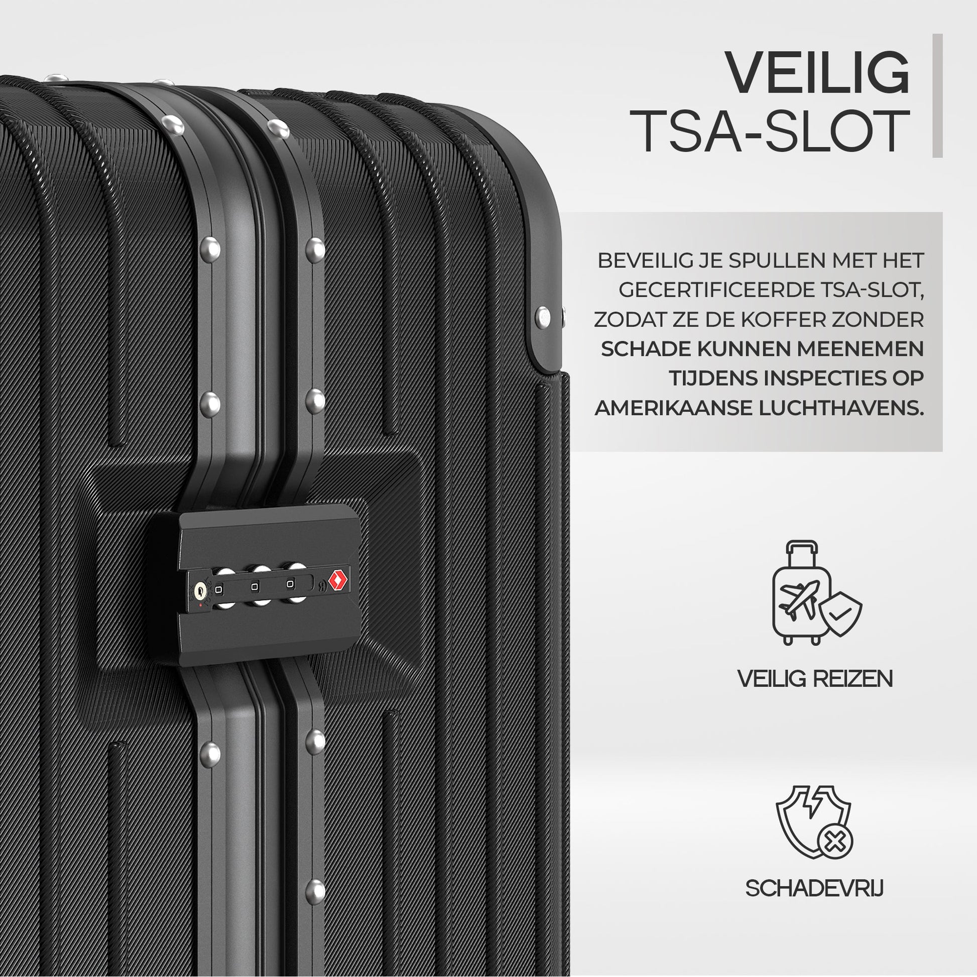 Voyagoux® AEON - 2 - delige Aluminium Reiskoffer Set - Zwart | S / M - Voyagoux