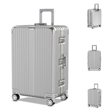 Voyagoux® AEON - Aluminium Reiskoffer - Zilver | 114L, Large (L) - Voyagoux