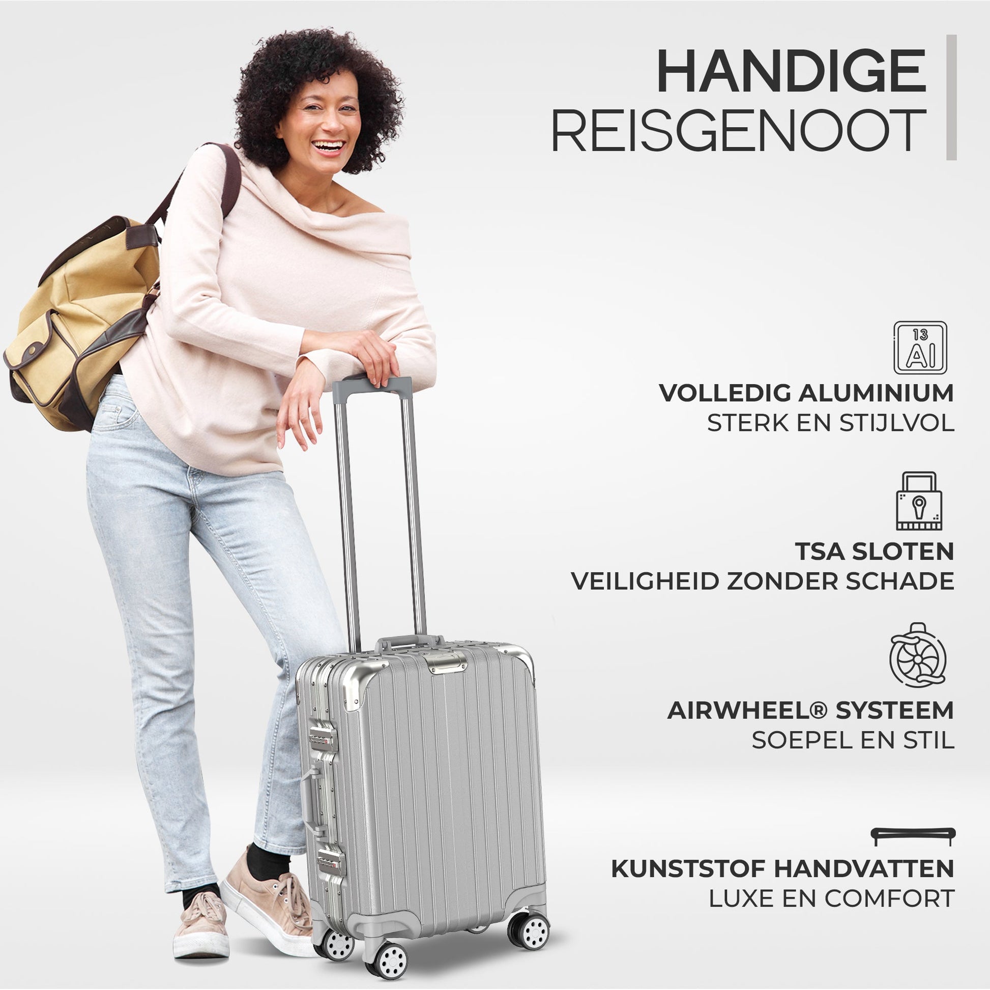 Voyagoux® AEON - Aluminium Reiskoffer - Zilver | 42L, Small (S) - Voyagoux