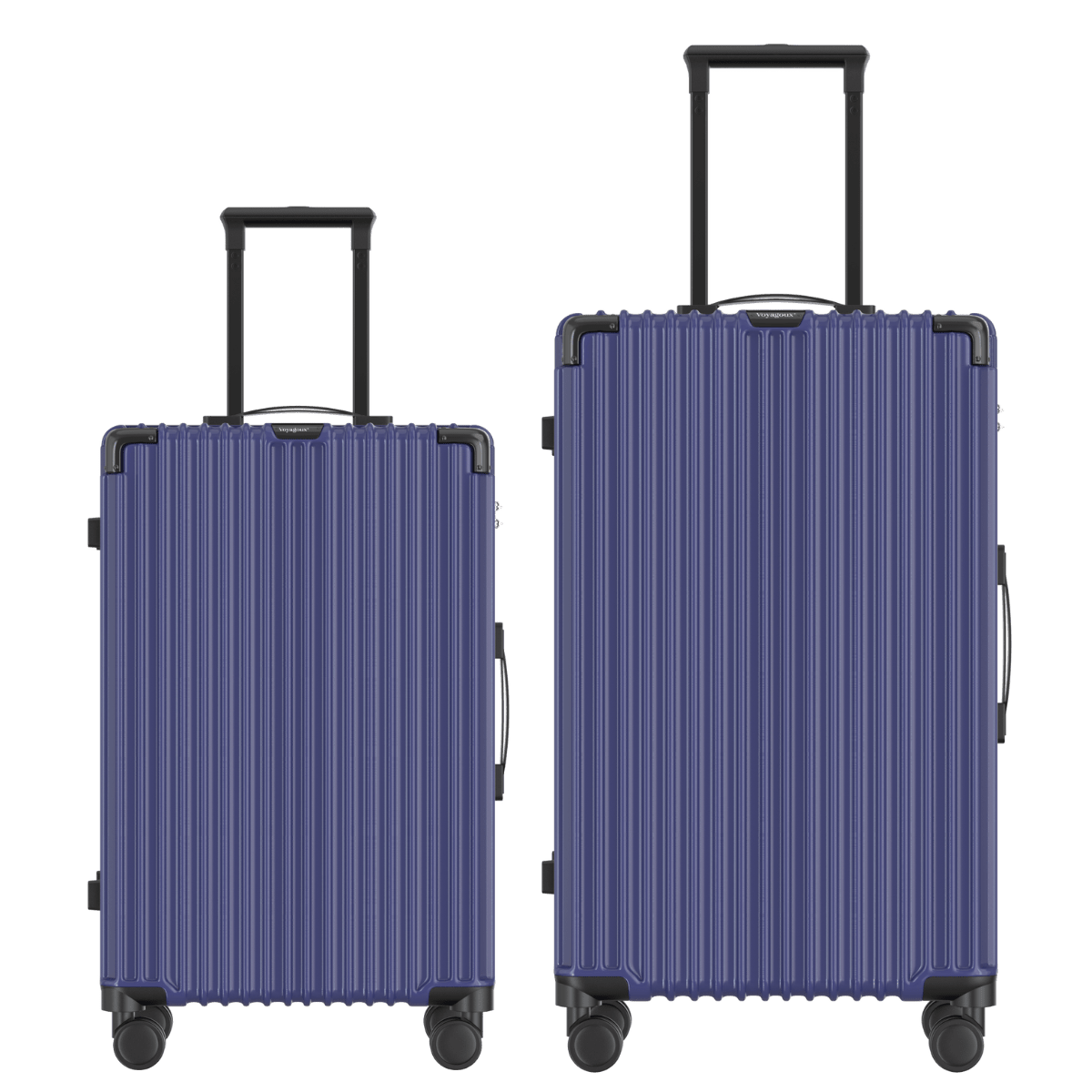 Voyagoux® CLASSIC - 2 - delige Duurzame Reiskoffer Set - Donkerblauw | M / L - Voyagoux