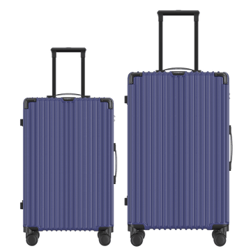 Voyagoux® CLASSIC - 2 - delige Duurzame Reiskoffer Set - Donkerblauw | M / L - Voyagoux