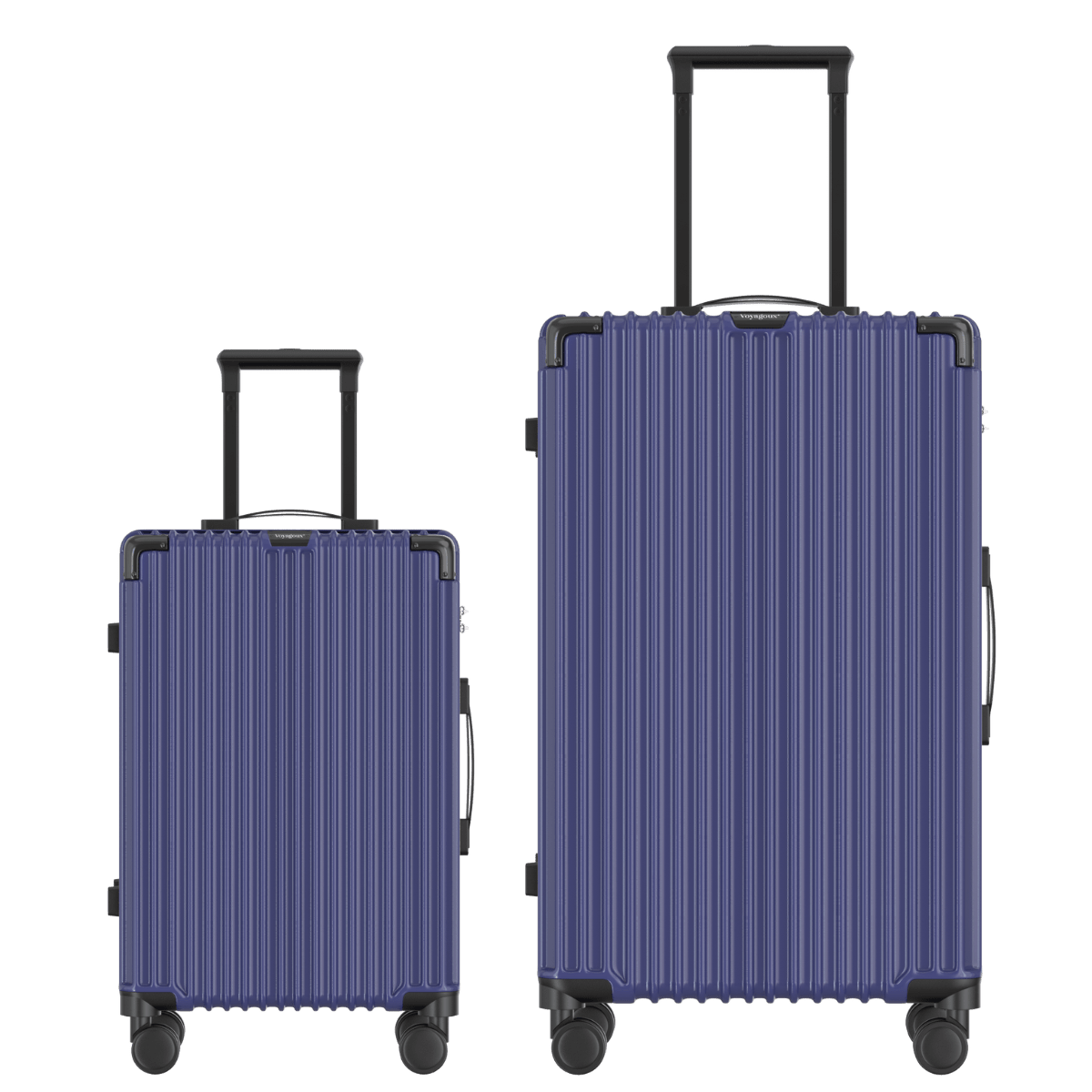 Voyagoux® CLASSIC - 2 - delige Duurzame Reiskoffer Set - Donkerblauw | S / L - Voyagoux