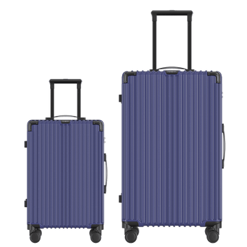 Voyagoux® CLASSIC - 2 - delige Duurzame Reiskoffer Set - Donkerblauw | S / L - Voyagoux