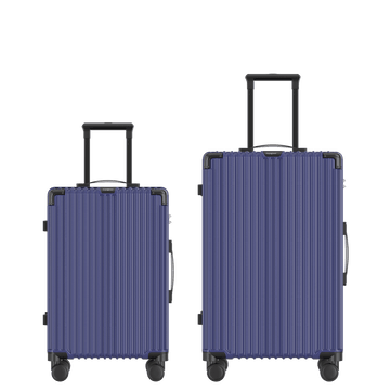 Voyagoux® CLASSIC - 2 - delige Duurzame Reiskoffer Set - Donkerblauw | S / M - Voyagoux