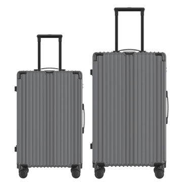 Voyagoux® CLASSIC - 2 - delige Duurzame Reiskoffer Set - Donkergrijs | M / L - Voyagoux